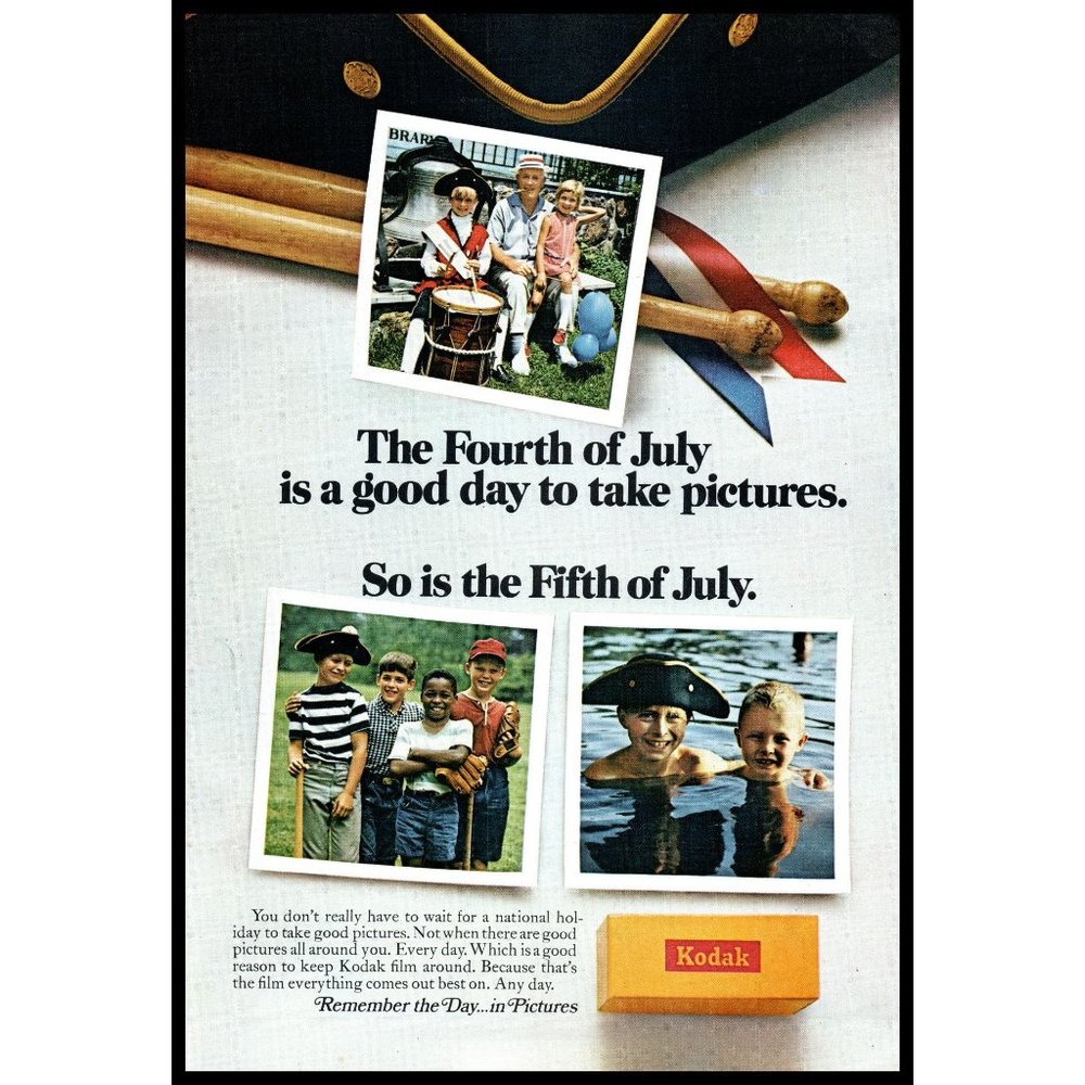 1968 Kodak Color Film The Day in Pictures Vintage Print Ad 4th of July Wall Art